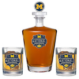 2026 Michigan Basketball Championship Royal Decanter with 3D Top & 2 Glasses