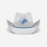 Detroit Lions White Rhinestone Logo Cowboy Hat