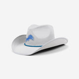 Detroit Lions White Rhinestone Logo Cowboy Hat