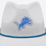 Detroit Lions White Rhinestone Logo Cowboy Hat