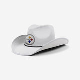 Pittsburgh Steelers White Rhinestone Logo Cowboy Hat