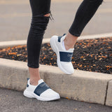 Dallas Cowboys Womens Script Wordmark White Slip On Sneakers