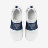Dallas Cowboys Womens Script Wordmark White Slip On Sneakers