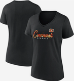 Women's Fanatics Black Cincinnati Bengals Shine Time V-Neck T-Shirt
