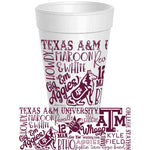 Texas A&M Aggies Traditions Font Wrap 16 oz. Styrofoam Cups