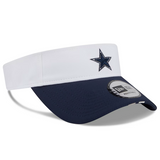 Men's New Era White/Navy Dallas Cowboys 2025 NFL Training Camp Adjustable Visor