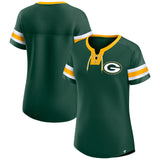 Fanatics Women's NFL Green Bay Packers Bling Athena Jersey Style Lace-up T-Shirt