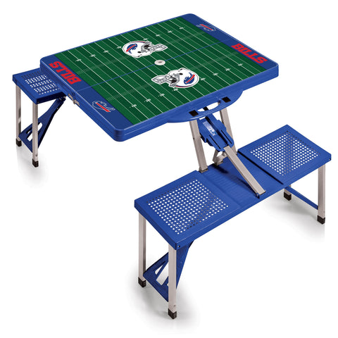 Football Field - Buffalo Bills - Picnic Table Portable Folding Table with Seats