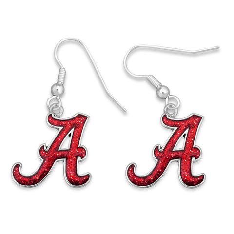 Alabama Crimson Tide Glitter Dangle Earrings - SOK Sports