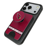 Arizona Cardinals Personalized Endzone Solid PopSockets MagSafe-Compatible PopWallet+