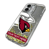 Arizona Cardinals Personalized Tilt Glitter Phone Case for Apple iPhone