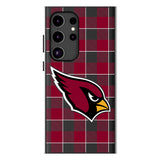 Arizona Cardinals Plaid MagSafe Compatible Phone Case for Samsung Galaxy
