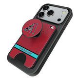 Arizona Diamondbacks Personalized Endzone Solid PopSockets MagSafe-Compatible PopWallet+