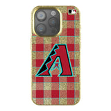 Arizona Diamondbacks Plaid Bling Phone Case for Apple iPhone