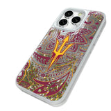 Arizona State University Sun Devils Paisley Glitter Phone Case for Apple iPhone