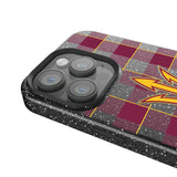 Arizona State University Sun Devils Plaid Black Bling Phone Case for Apple iPhone