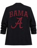 University of Alabama Bama & A Logo Ruched Black Blazer