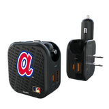 Atlanta Braves 1972-1980 - Cooperstown Collection Text Backdrop 2 in 1 USB A/C Charger