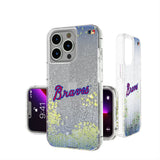 Atlanta Braves Home 2012 - Cooperstown Collection Linen Glitter Phone Case for Apple iPhone