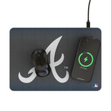 Atlanta Braves Linen 15-Watt Wireless Charger and Mouse Pad