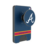 Atlanta Braves Personalized Endzone Solid PopSockets MagSafe-Compatible PopWallet+