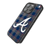 Atlanta Braves Plaid Black Bling Phone Case for Apple iPhone