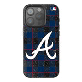 Atlanta Braves Plaid Black Bling Phone Case for Apple iPhone
