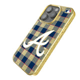 Atlanta Braves Plaid Bling Phone Case for Apple iPhone