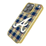 Atlanta Braves Plaid Bling Phone Case for Apple iPhone