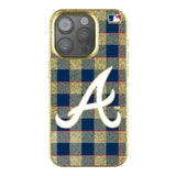 Atlanta Braves Plaid Bling Phone Case for Apple iPhone