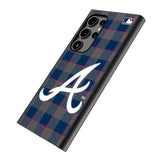 Atlanta Braves Plaid MagSafe Compatible Phone Case for Samsung Galaxy