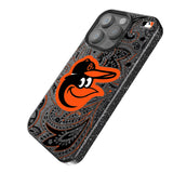 Baltimore Orioles Paisley Black Bling Phone Case for Apple iPhone