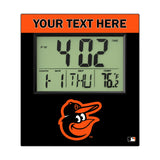 Baltimore Orioles Personalized Color Block Wall Clock