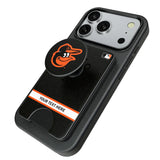 Baltimore Orioles Personalized Endzone Solid PopSockets MagSafe-Compatible PopWallet+