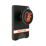 Baltimore Orioles Personalized Endzone Solid PopSockets MagSafe-Compatible PopWallet+