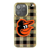 Baltimore Orioles Plaid Bling Phone Case for Apple iPhone