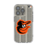 Baltimore Orioles Text Backdrop Clear Phone Case for Apple iPhone
