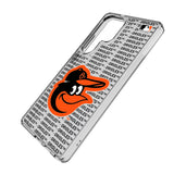 Baltimore Orioles Text Backdrop Clear Phone Case for Samsung Galaxy