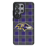 Baltimore Ravens Plaid MagSafe Compatible Phone Case for Samsung Galaxy 26 Series