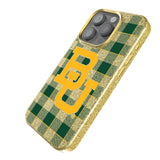 Baylor University Bears Plaid Bling Phone Case for Apple iPhone