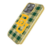 Baylor University Bears Plaid Bling Phone Case for Apple iPhone