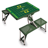 Oregon Ducks Football Field - Picnic Table Portable Folding Table with Seats