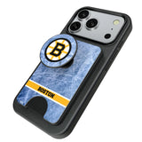 Boston Bruins Ice Wordmark PopSockets MagSafe-Compatible PopWallet+