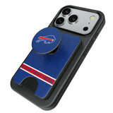 Buffalo Bills Personalized Endzone Solid PopSockets MagSafe-Compatible PopWallet+