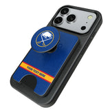 Buffalo Sabres Personalized Endzone Solid PopSockets MagSafe-Compatible PopWallet+