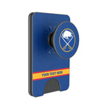 Buffalo Sabres Personalized Endzone Solid PopSockets MagSafe-Compatible PopWallet+