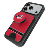 Carolina Hurricanes Personalized Endzone Solid PopSockets MagSafe-Compatible PopWallet+