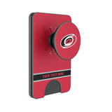 Carolina Hurricanes Personalized Endzone Solid PopSockets MagSafe-Compatible PopWallet+