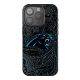 Carolina Panthers Paisley Black Bling Phone Case for Apple iPhone