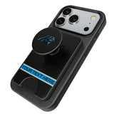 Carolina Panthers Personalized Endzone Solid PopSockets MagSafe-Compatible PopWallet+